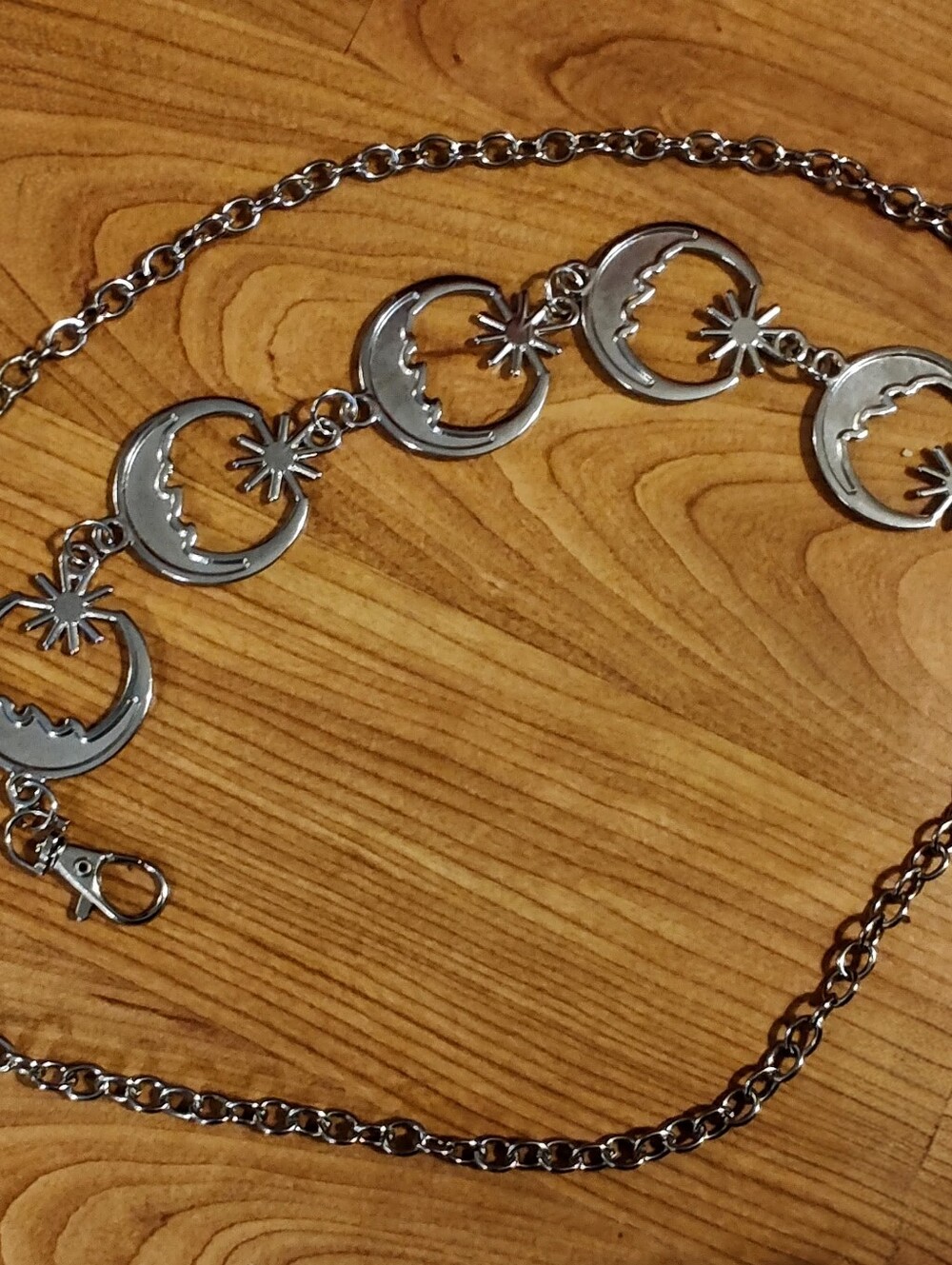 Adjustable Silver Metal Waist Chain Moon & Stars Belt - Picture 5 of 13